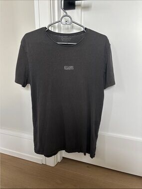 All Saints Black Crew Neck Logo Tee